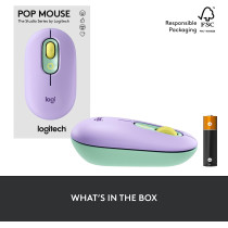 Logitech Pop Mouse, Wireless Mouse With Customizable Emojis, Silenttouch Technology, Precision/Speed Scroll, Compact Design, Bluetooth, Multi Device, Os Compatible Daydream, 910-006547