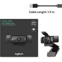 Logitech Logitech C920S Pro HD Webcam with Privacy Shutter - Widescreen Video Calling and Recording, 1080p Camera, Desktop or Laptop Webcam