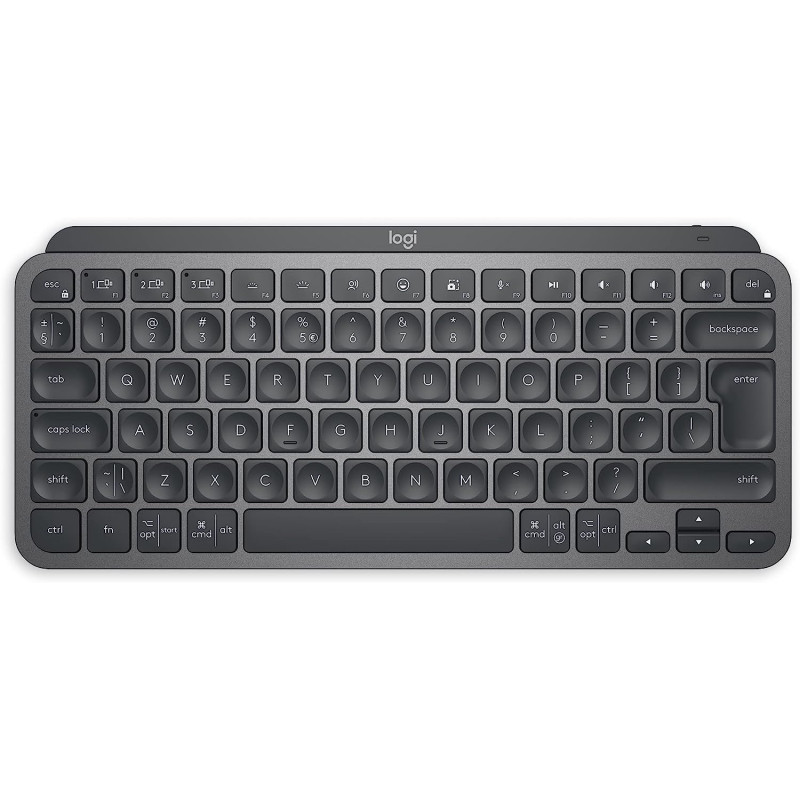 Logitech MX Keys Mini Minimalist Wireless Illuminated Keyboard, Compact, Bluetooth, Backlit, USB-C, Compatible with Apple macOS, iOS, Windows, Linux, Android, Metal Build - Graphite