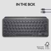 Logitech MX Keys Mini Minimalist Wireless Illuminated Keyboard, Compact, Bluetooth, Backlit, USB-C, Compatible with Apple macOS, iOS, Windows, Linux, Android, Metal Build - Graphite