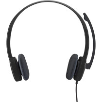 Logitech H151 Wired Headset, Stereo Headphones With Rotating Noise Cancelling Microphone, 3.5 mm Audio Jack, In Line Controls, Pc/Mac/Laptop/Tablet/Smartphone Black, 981-000589, S,M,L