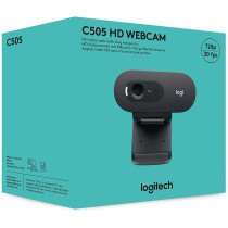 Logitech C505 Hd Webcam With Long Range Mic, 720P/30 Fps Resolution - Black
