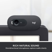 Logitech C505 Hd Webcam With Long Range Mic, 720P/30 Fps Resolution - Black