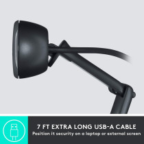 Logitech C505 Hd Webcam With Long Range Mic, 720P/30 Fps Resolution - Black
