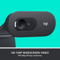 Logitech C505 Hd Webcam With Long Range Mic, 720P/30 Fps Resolution - Black
