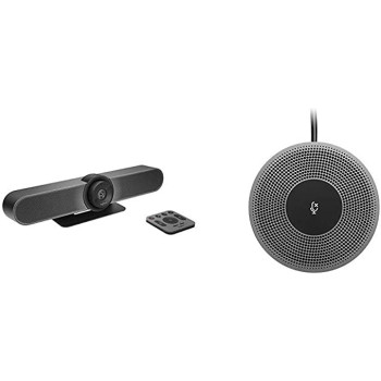 Logitech Expansion Mic For MeetUp Plug-and-Play Indicator Lights Microphone Type Mono, Wideband, Noise Canceling PC/Mac/Laptop/Macbook/Tablet - Black