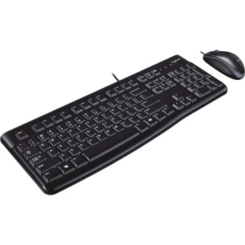 Logitech MK120 Wired Keyboard and Mouse for Windows, Optical Wired Mouse, USB Plug-and-Play, Full-Size, PC/Laptop, English Layout - Black