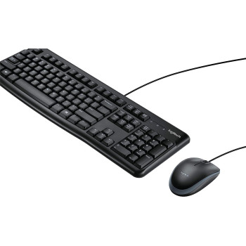 Logitech MK120 Wired Keyboard and Mouse for Windows, Optical Wired Mouse, USB Plug-and-Play, Full-Size, PC/Laptop, English Layout - Black
