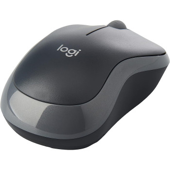 Logitech M185 Wireless Mouse, 2.4GHz with USB Mini Receiver, 12-Month Battery Life, 1000 DPI Optical Tracking, Ambidextrous PC/Mac/Laptop - Grey