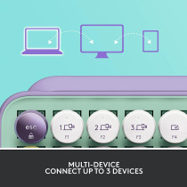 Logitech Pop Keys Mechanical Wireless Keyboard With Customizable Emoji Keys, Durable Compact Design, Bluetooth Or Usb Connectivity, Multi Device, Os Compatible Daydream, 920-010736