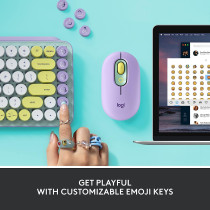 Logitech Pop Keys Mechanical Wireless Keyboard With Customizable Emoji Keys, Durable Compact Design, Bluetooth Or Usb Connectivity, Multi Device, Os Compatible Daydream, 920-010736