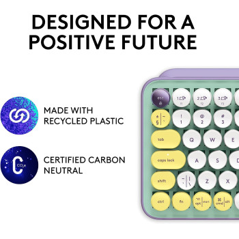 Logitech Pop Keys Mechanical Wireless Keyboard With Customizable Emoji Keys, Durable Compact Design, Bluetooth Or Usb Connectivity, Multi Device, Os Compatible Daydream, 920-010736