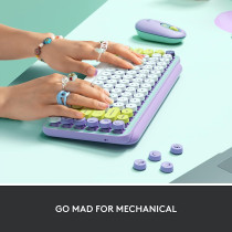 Logitech Pop Keys Mechanical Wireless Keyboard With Customizable Emoji Keys, Durable Compact Design, Bluetooth Or Usb Connectivity, Multi Device, Os Compatible Daydream, 920-010736
