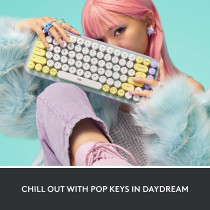 Logitech Pop Keys Mechanical Wireless Keyboard With Customizable Emoji Keys, Durable Compact Design, Bluetooth Or Usb Connectivity, Multi Device, Os Compatible Daydream, 920-010736