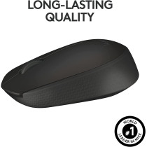 Logitech M170 Wireless Mouse, 2.4 GHz with USB Mini Receiver, Optical Tracking, 12-Months Battery Life, Ambidextrous PC/Mac/Laptop - Black