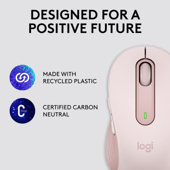 Logitech Signature M650 Wireless Mouse - For Small to Medium Sized Hands, 2-Year Battery, Silent Clicks, Customizable Side Buttons, Bluetooth, for PC/Mac/Multi-Device/Chromebook - Rose