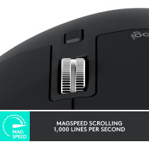 Logitech MX Master 3S - Wireless Performance Mouse with Ultra-Fast Scrolling, Ergo, 8K DPI, Track on Glass, Quiet Clicks, USB-C, Bluetooth, Windows, Linux, Chrome-Graphite