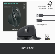 Logitech MX Master 3S - Wireless Performance Mouse with Ultra-Fast Scrolling, Ergo, 8K DPI, Track on Glass, Quiet Clicks, USB-C, Bluetooth, Windows, Linux, Chrome-Graphite