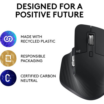 Logitech MX Master 3S - Wireless Performance Mouse with Ultra-Fast Scrolling, Ergo, 8K DPI, Track on Glass, Quiet Clicks, USB-C, Bluetooth, Windows, Linux, Chrome-Graphite