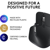 Logitech MX Master 3S - Wireless Performance Mouse with Ultra-Fast Scrolling, Ergo, 8K DPI, Track on Glass, Quiet Clicks, USB-C, Bluetooth, Windows, Linux, Chrome-Graphite