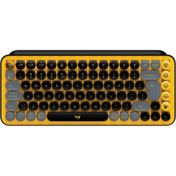 Logitech Pop Keys Mechanical Wireless Keyboard With Customizable Emoji Keys, Durable Compact Design, Bluetooth Or Usb Connectivity, Multi-Device, Os Compatible - Blast, Blast Yellow, 920-010735