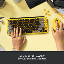 Logitech Pop Keys Mechanical Wireless Keyboard With Customizable Emoji Keys, Durable Compact Design, Bluetooth Or Usb Connectivity, Multi-Device, Os Compatible - Blast, Blast Yellow, 920-010735