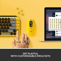Logitech Pop Keys Mechanical Wireless Keyboard With Customizable Emoji Keys, Durable Compact Design, Bluetooth Or Usb Connectivity, Multi-Device, Os Compatible - Blast, Blast Yellow, 920-010735