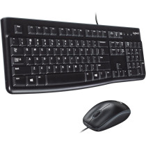 Logitech MK120 Wired Keyboard and Mouse for Windows, Optical Wired Mouse, USB Plug and Play, Full Size, PC/Laptop, English/Arabic Layout Black, 920-002546