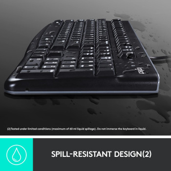 Logitech MK120 Wired Keyboard and Mouse for Windows, Optical Wired Mouse, USB Plug and Play, Full Size, PC/Laptop, English/Arabic Layout Black, 920-002546