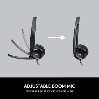Logitech H390 Usb Computer Headset With Enhanced Digital Audio And Inline Controls - Black, Regular