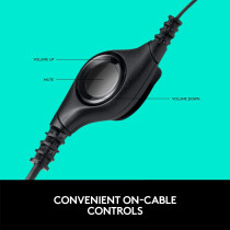 Logitech H390 Usb Computer Headset With Enhanced Digital Audio And Inline Controls - Black, Regular