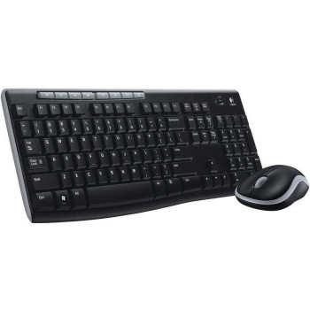 Logitech MK270 Wireless Keyboard and Mouse Combo for Windows, 2.4 GHz Wireless, Compact Wireless Mouse, 8 Multimedia Shortcut Keys, 2-Year Battery Life, PC/Laptop, QWERTY UK Layout - Black