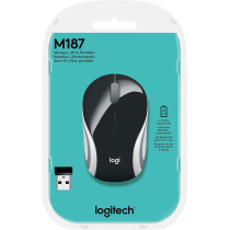 Logitech M187 Ultra Portable Wireless Mouse, 2.4 Ghz With Usb Receiver, 1000 Dpi Optical Tracking, 3-Buttons, Pc/Mac/Laptop - Black