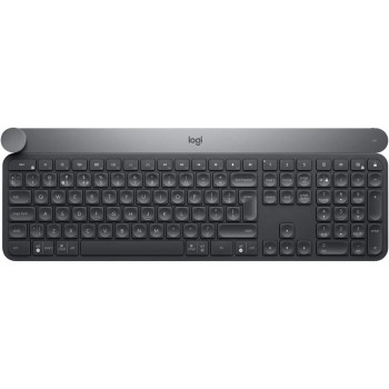 Logitech Craft Illuminated Wireless Keyboard, 2.4Ghz And Bluetooth, Programmable Input Dial, Multi-Device, Automatic Backlit Keys, Rechargeable, Pc/Mac/Laptop Qwerty US-International Layout