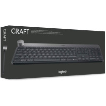 Logitech Craft Illuminated Wireless Keyboard, 2.4Ghz And Bluetooth, Programmable Input Dial, Multi-Device, Automatic Backlit Keys, Rechargeable, Pc/Mac/Laptop Qwerty US-International Layout