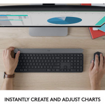 Logitech Craft Illuminated Wireless Keyboard, 2.4Ghz And Bluetooth, Programmable Input Dial, Multi-Device, Automatic Backlit Keys, Rechargeable, Pc/Mac/Laptop Qwerty US-International Layout