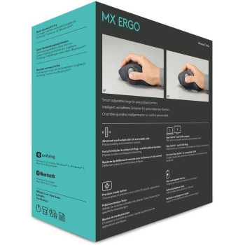 Logitech MX ERGO Advanced Wireless Trackball for Windows PC and Mac, 910-005179