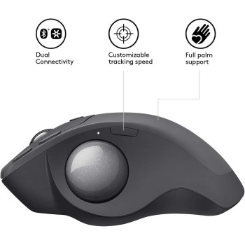 Logitech MX ERGO Advanced Wireless Trackball for Windows PC and Mac, 910-005179