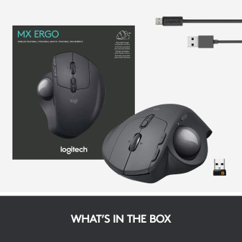 Logitech MX ERGO Advanced Wireless Trackball for Windows PC and Mac, 910-005179
