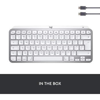 Logitech MX Keys Mini for Mac Minimalist Wireless Keyboard, Compact, Bluetooth, Backlit Keys, USB-C, Tactile Typing, Compatible with MacBook Pro,Macbook Air,iMac,iPad