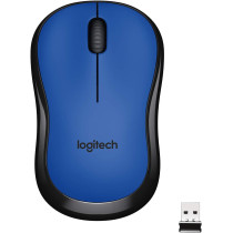 Logitech M220 Wireless Mouse, Silent Buttons, 2.4 GHz with USB Mini Receiver, 1000 DPI Optical Tracking, 18-Month Battery Life, Ambidextrous PC / Mac / Laptop - Blue