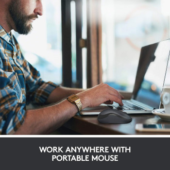 Logitech M220 Wireless Mouse, Silent Buttons, 2.4 GHz with USB Mini Receiver, 1000 DPI Optical Tracking, 18-Month Battery Life, Ambidextrous PC / Mac / Laptop - Blue
