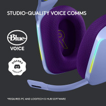 Logitech G733 Lila Light Speed Wireless RGB Stereo Over-the-Head Binaural Circumaural Gaming Headset (65.6ft, 5kg Ohm, 20 Hz - 20kHz)