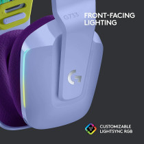 Logitech G733 Lila Light Speed Wireless RGB Stereo Over-the-Head Binaural Circumaural Gaming Headset (65.6ft, 5kg Ohm, 20 Hz - 20kHz)