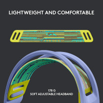 Logitech G733 Lila Light Speed Wireless RGB Stereo Over-the-Head Binaural Circumaural Gaming Headset (65.6ft, 5kg Ohm, 20 Hz - 20kHz)