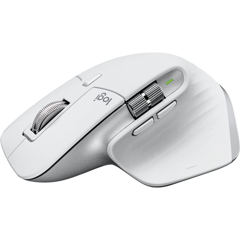 Logitech MX Master 3S - Wireless Performance Mouse with Ultra-Fast Scrolling, Ergo, 8K DPI, Track on Glass, Quiet Clicks, USB-C, Bluetooth, Windows, Linux, Chrome-Pale Grey