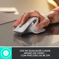Logitech MX Master 3S - Wireless Performance Mouse with Ultra-Fast Scrolling, Ergo, 8K DPI, Track on Glass, Quiet Clicks, USB-C, Bluetooth, Windows, Linux, Chrome-Pale Grey