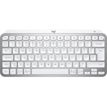 Logitech MX Keys Mini Minimalist Wireless Illuminated Keyboard, Compact, Bluetooth, Backlit, USB-C, Compatible with Apple macOS, iOS, Windows, Linux, Android, Metal Build, US Intl Layout - Pale Grey