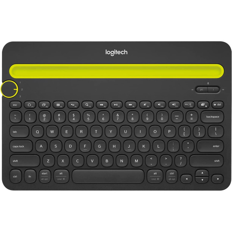 Logitech K480 Wireless Multi-Device Keyboard for Windows, Apple iOS, Android or Chrome, Wireless Bluetooth, Compact Space-Saving Design, PC/Mac/Laptop/Smartphone/Tablet - Black