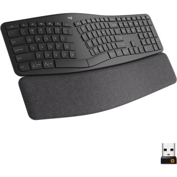 Logitech ERGO K860 Wireless Ergonomic Keyboard - Split Keyboard, Wrist Rest, Natural Typing, Stain-Resistant Fabric, Bluetooth and USB Connectivity, Compatible with Windows/Mac